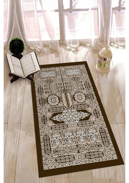 Dijital Baskılı Kaymaz Yıkanabilir (70X130) Hediyelik Namazlık Seccade, N-Seccade-50-Kahve, indirimleri