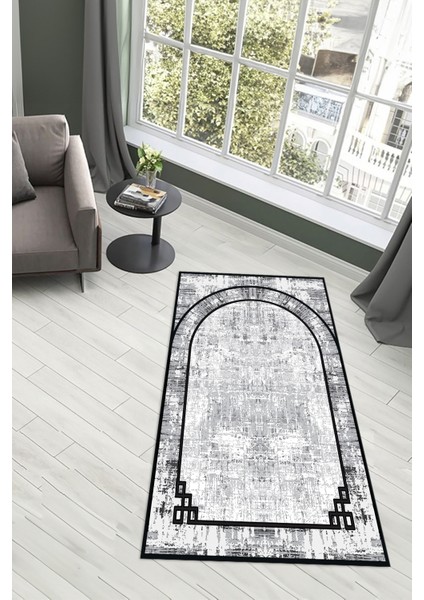 Dijital Baskılı Kaymaz Yıkanabilir (70X130) Hediyelik Namazlık Seccade, N-Seccade-39-Gri, fiyatları