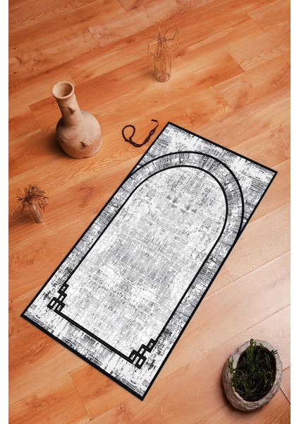 Dijital Baskılı Kaymaz Yıkanabilir (70X130) Hediyelik Namazlık Seccade, N-Seccade-39-Gri, modelleri