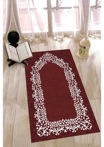 Dijital Baskılı Kaymaz Yıkanabilir (70X130) Hediyelik Namazlık Seccade, N-Seccade-12-Bordo, modelleri