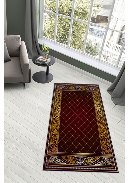 Dijital Baskılı Kaymaz Yıkanabilir (70X130) Hediyelik Namazlık Seccade, N-Seccade-22-Kırmızı, indirimleri
