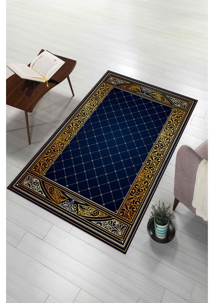 Dijital Baskılı Kaymaz Yıkanabilir (70X130) Hediyelik Namazlık Seccade, N-Seccade-22-Mavi, fırsatları