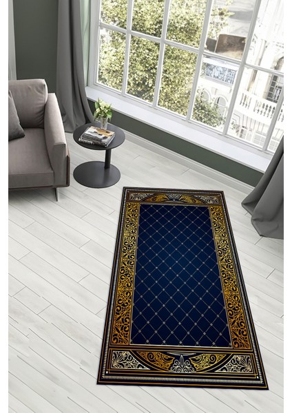 Dijital Baskılı Kaymaz Yıkanabilir (70X130) Hediyelik Namazlık Seccade, N-Seccade-22-Mavi, indirimleri