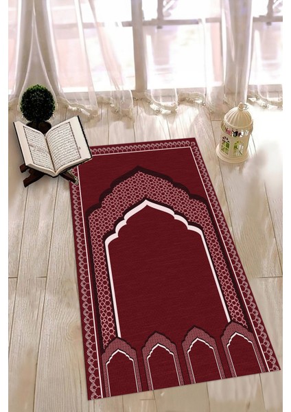 Dijital Baskılı Kaymaz Yıkanabilir (70X130) Hediyelik Namazlık Seccade, N-Seccade-02-Kırmızı, fırsatları