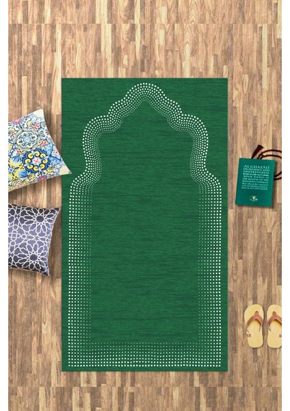 Dijital Baskılı Kaymaz Yıkanabilir (70X130) Hediyelik Namazlık Seccade, N-Seccade-13-Yeşil, fırsatları