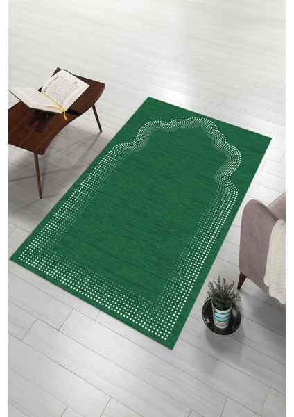 Dijital Baskılı Kaymaz Yıkanabilir (70X130) Hediyelik Namazlık Seccade, N-Seccade-13-Yeşil, indirimleri