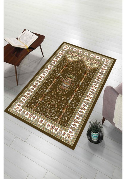 Dijital Baskılı Kaymaz Yıkanabilir (70X130) Hediyelik Namazlık Seccade, N-Seccade-30-Kahve, modelleri