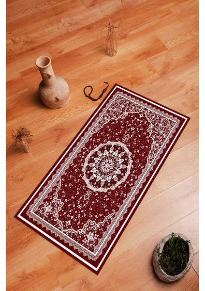 Dijital Baskılı Kaymaz Yıkanabilir (70X130) Hediyelik Namazlık Seccade, N-Seccade-40-Kırmızı, modelleri