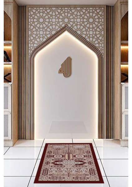 Dijital Baskılı Kaymaz Yıkanabilir (70X130) Hediyelik Namazlık Seccade, N-Seccade-50-Kırmızı, modelleri