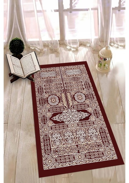 Dijital Baskılı Kaymaz Yıkanabilir (70X130) Hediyelik Namazlık Seccade, N-Seccade-50-Kırmızı, indirimleri