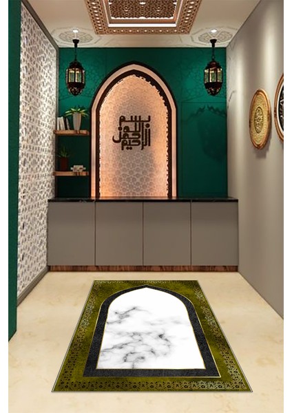 Dijital Baskılı Kaymaz Yıkanabilir (70X130) Hediyelik Namazlık Seccade, N-Seccade-20-Gold, modelleri