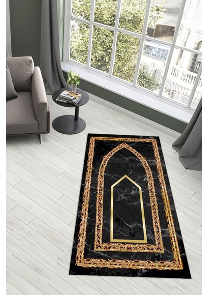 Dijital Baskılı Kaymaz Yıkanabilir (70X130) Hediyelik Namazlık Seccade, N-Seccade-21-Gri, indirimleri