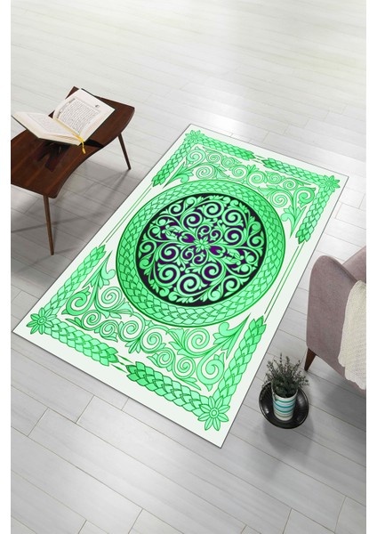 Dijital Baskılı Kaymaz Yıkanabilir (70X130) Hediyelik Namazlık Seccade, N-Seccade-37-Yeşil, fiyatları