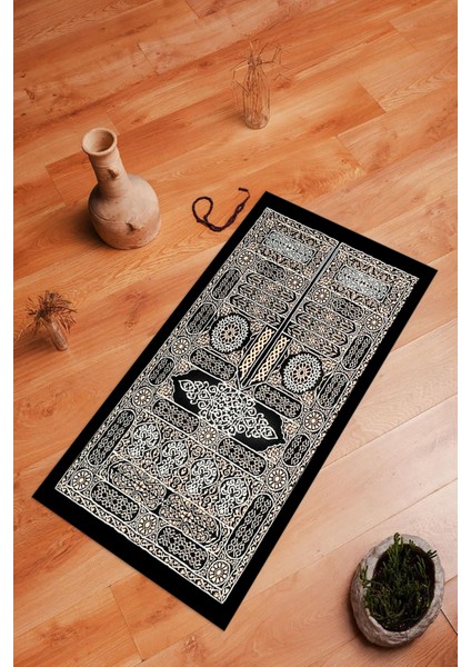 Dijital Baskılı Kaymaz Yıkanabilir (70X130) Hediyelik Namazlık Seccade, N-Seccade-50-Siyah, fiyatları
