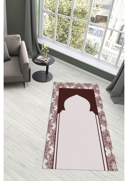 Dijital Baskılı Kaymaz Yıkanabilir (70X130) Hediyelik Namazlık Seccade, N-Seccade-25-Kahve, indirimleri