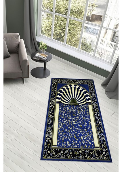 Dijital Baskılı Kaymaz Yıkanabilir (70X130) Hediyelik Namazlık Seccade, N-Seccade-34-Lacivert, modelleri