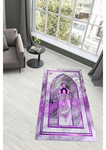 Dijital Baskılı Kaymaz Yıkanabilir (70X130) Hediyelik Namazlık Seccade, N-Seccade-36-Mor, modelleri