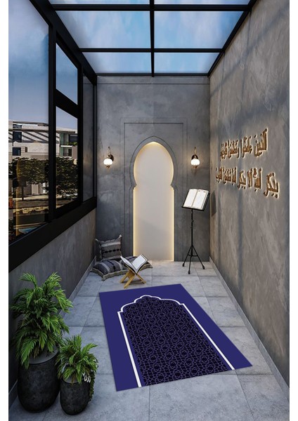 Dijital Baskılı Kaymaz Yıkanabilir (70X130) Hediyelik Namazlık Seccade, N-Seccade-08-Mor, fiyatları