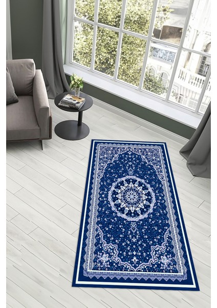 Dijital Baskılı Kaymaz Yıkanabilir (70X130) Hediyelik Namazlık Seccade, N-Seccade-40-Mavi, fiyatları
