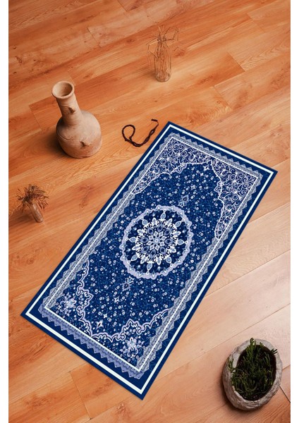 Dijital Baskılı Kaymaz Yıkanabilir (70X130) Hediyelik Namazlık Seccade, N-Seccade-40-Mavi, modelleri