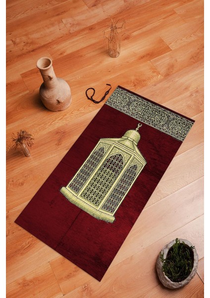 Dijital Baskılı Kaymaz Yıkanabilir (70X130) Hediyelik Namazlık Seccade, N-Seccade-41-Kırmızı, modelleri