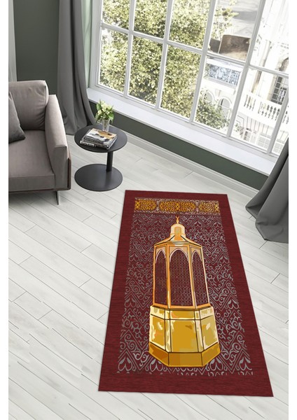 Dijital Baskılı Kaymaz Yıkanabilir (70X130) Hediyelik Namazlık Seccade, N-Seccade-43-Kırmızı, fiyatları