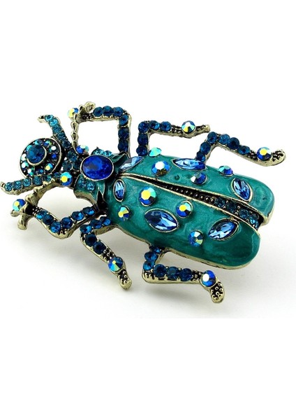 Büyük Boy Mısır Tesbih Böceği Khepri Zirkon Taşlı Broş RZ180 fırsatları