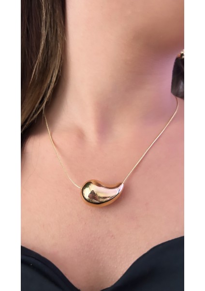 Damla Kolye Bottega Kadın Gözyaşı Altın Renk