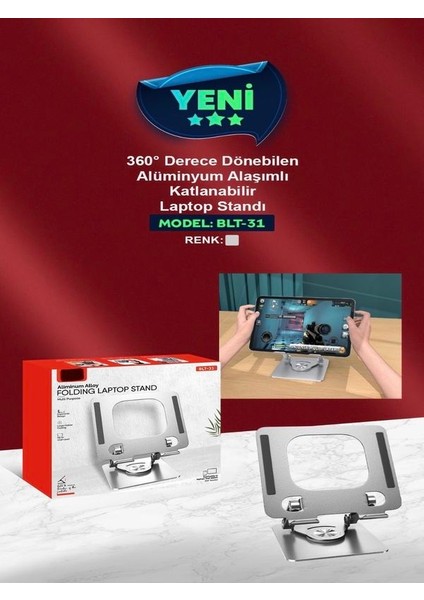 B31 Lımıted Alüminyum Alaşım Katlanabilir 4.7-12 Inç 360° Dönen Apple Tablet Telefon iPad Ofis Standı indirimleri