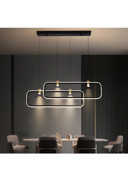 Siyah 4000k Işık Rengi, Kumandalı 2*80CM LED Lamba, Sarkıt Avize, Modern Aydınlatma, Masa Üzeri fiyatları