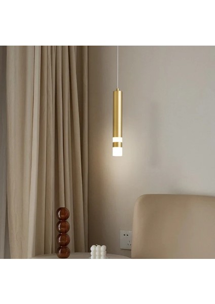 Gold Eskitme 6500K Boru Sarkıt, Yatak Başı,banyo,sarkıt,lamba,led Aydınlatma,dekoratif