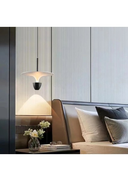 Platin Siyah 3000K LED Lamba,paraşüt Sarkıt Avize,modern Aydınlatma Ø30CM Adet Çap Aşağı ve Yukarı Işık