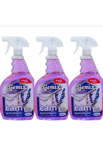 Gemix Cam Temizleyici Lavanta Sirkeli 1 Lt x 3 Adet