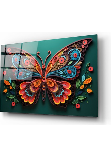 Renkli Kelebek Modern Soyut Cam Tablo fiyatları