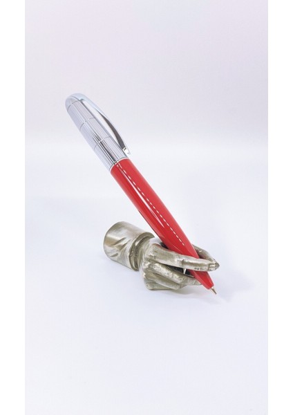Fet Red Krom Tükenmez Kalem Red Silver