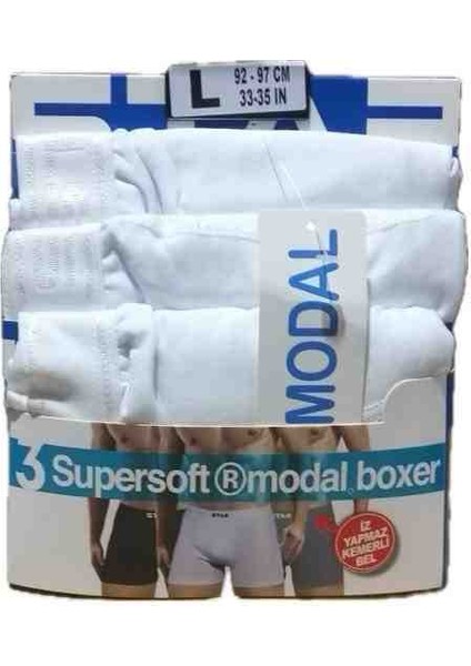 3 Lü Erkek Süpersoft Modal Kumaş Boxer