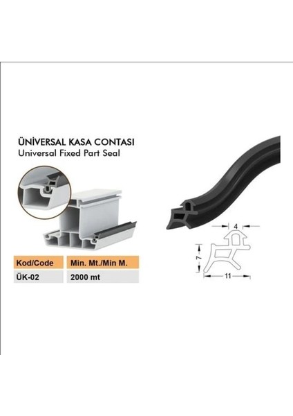 Pen Markalarının Kapı Pencere Contası Pvc Fitili 10 Metre Siyah Tüm Standart Pvc Pimapen, Fıratpen, Egepen, Winsa Gibi Markalara Uygun