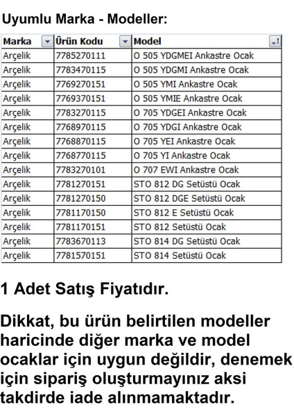Set Üstü ve Ankastre Ocak Düğme 1 Adet Gri Renk Orijinal Yandan Kontrol Düğmesi