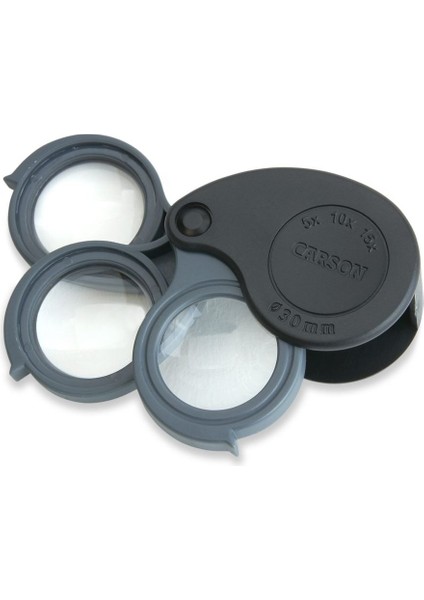 Carson Triview 5X-10X-15X Üçlü Büyüteç