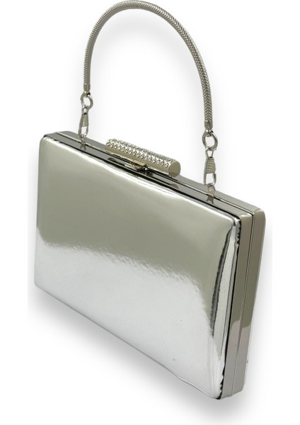 Gümüş Gri Lame Ayna Rugan Metal Saplı Abiye Çanta Gece Çantası Kına Düğün Nişan Balo Davet fiyatları