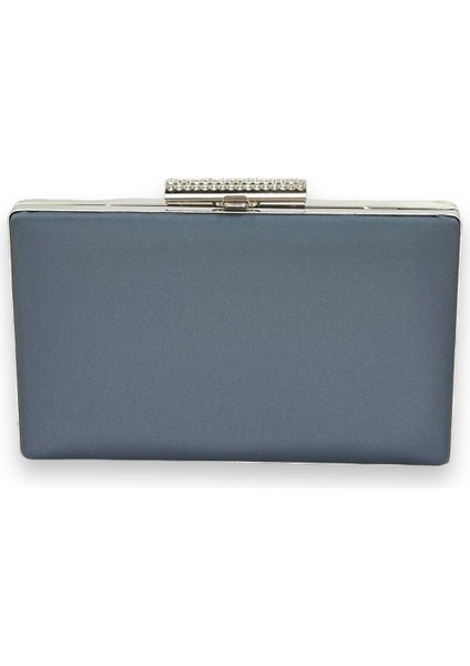 Lacivert Çizilmeyen El Izi Yapmayan Mat Saten Abiye Çanta Gece Çantası Portföy Clutch Düğün