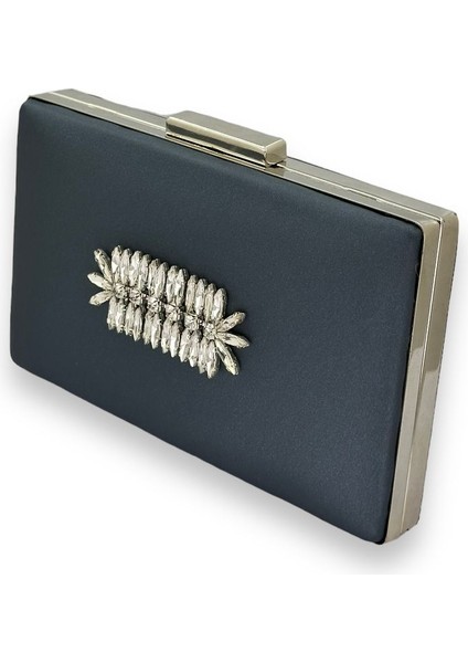 Lacivert Renk Çizilmeyen Saten Gümüş Taşlı Abiye Çanta Düğün Nişan Çantası fiyatları