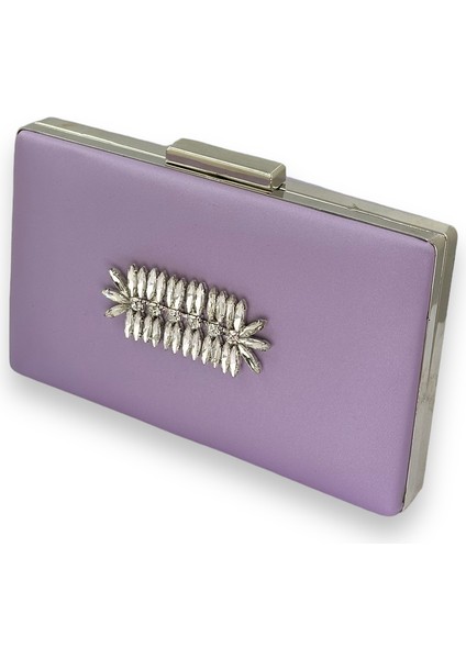 Lila Renk Çizilmeyen Saten Gümüş Taşlı Abiye Çanta Düğün Nişan Çantası fiyatları