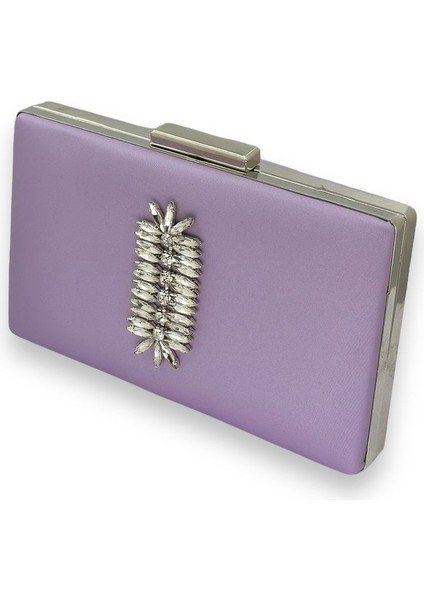 Lila Renk Çizilmeyen Saten Gümüş Taşlı Abiye Çanta Düğün Nişan Çantası fiyatları