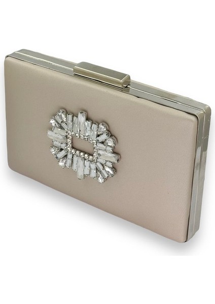 Ten Nude Rengi Çizilmeyen Saten Gümüş Taşlı Abiye Çanta Düğün Nişan Çantası fiyatları