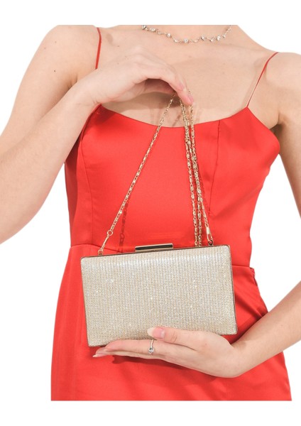 Rose Gold Renk Simli Abiye Çanta Gece Çantası Nişan Düğün Çantası fırsatları