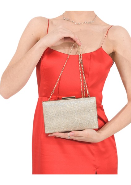 Rose Gold Renk Simli Abiye Çanta Gece Çantası Nişan Düğün Çantası indirimleri