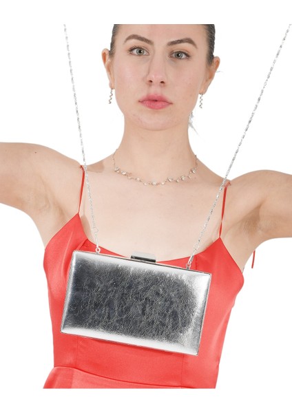 Gümüş Renk Rugan Abiye Çanta Gece Çantası Düğün Nişan Çantası indirimleri