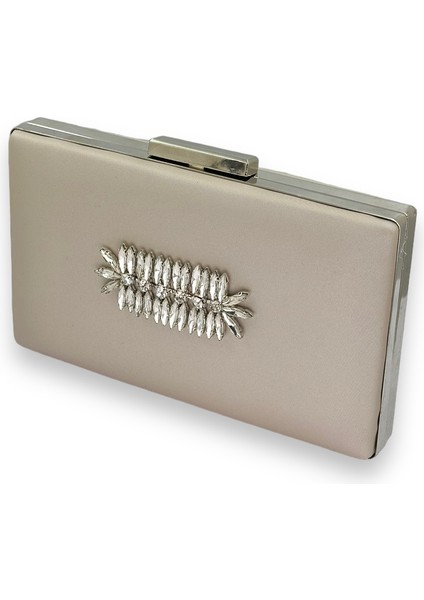 Ten Nude Rengi Çizilmeyen Saten Gümüş Taşlı Abiye Çanta Düğün Nişan Çantası fiyatları