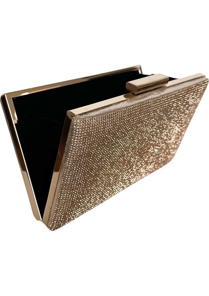 Bakır Renk Taşlı Abiye Çanta Gece Çantası Düğün Nişan Portföy modelleri